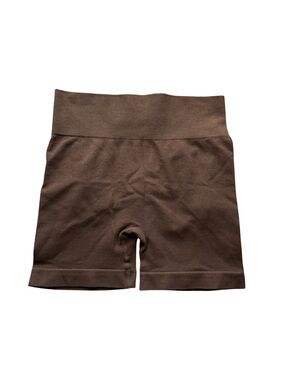Seamless High-Waist Biker Shorts in Chocolate Brown